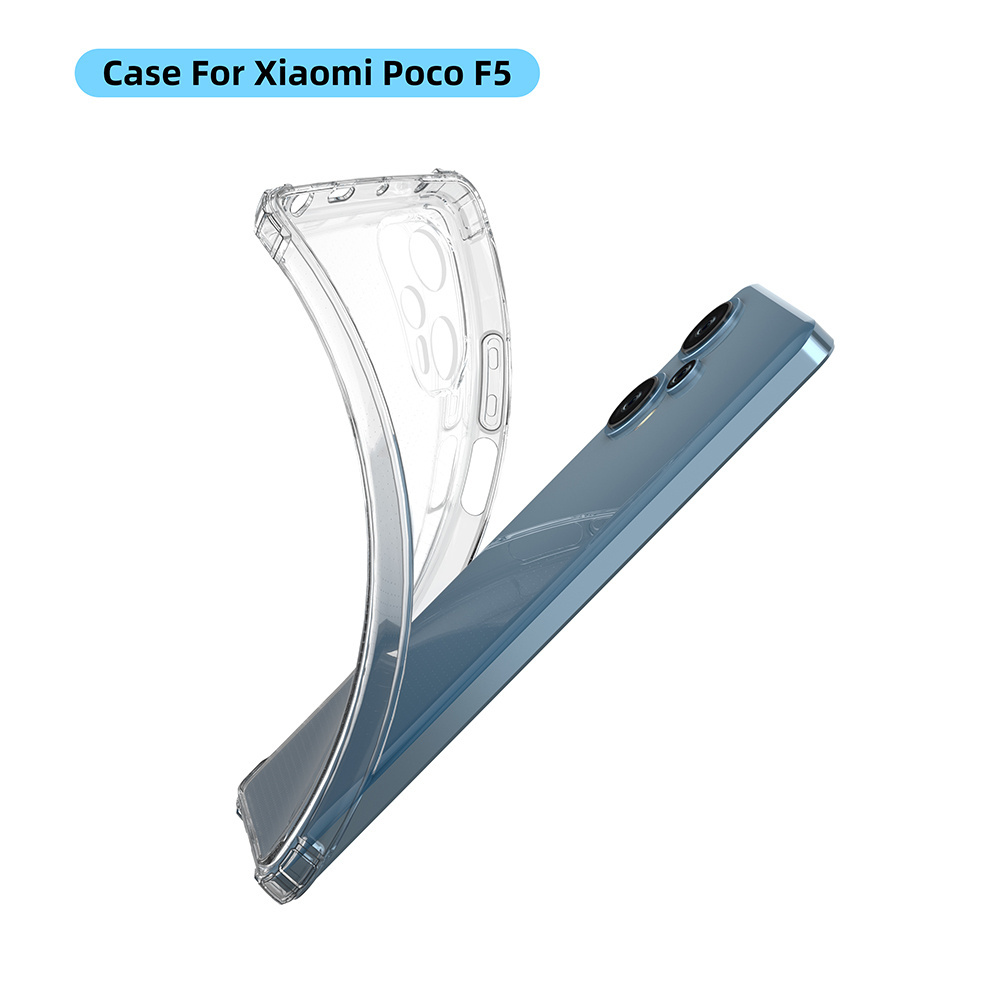 Soft TPU Cellphone 1.5mm Clear Case for Xiaomi Poco F5 Clear TPU Mobile Phone Case for Redmi Note12 Turbo 5G