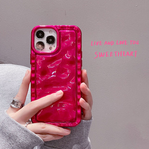 Wholesale phone cases for iPhone 15 Pro Max 14 13 12 11 Fashionable Rose Red Lace Wrinkle Resistant Phone Case