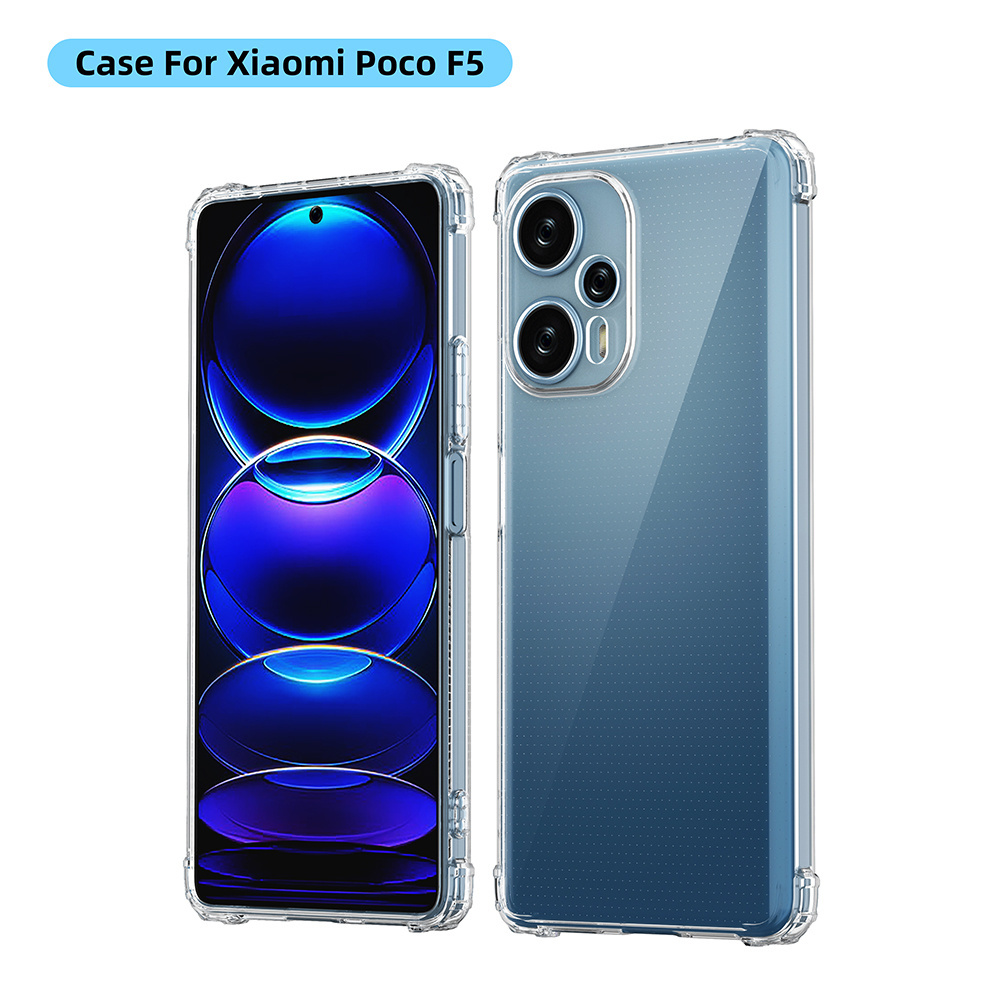 Soft TPU Cellphone 1.5mm Clear Case for Xiaomi Poco F5 Clear TPU Mobile Phone Case for Redmi Note12 Turbo 5G