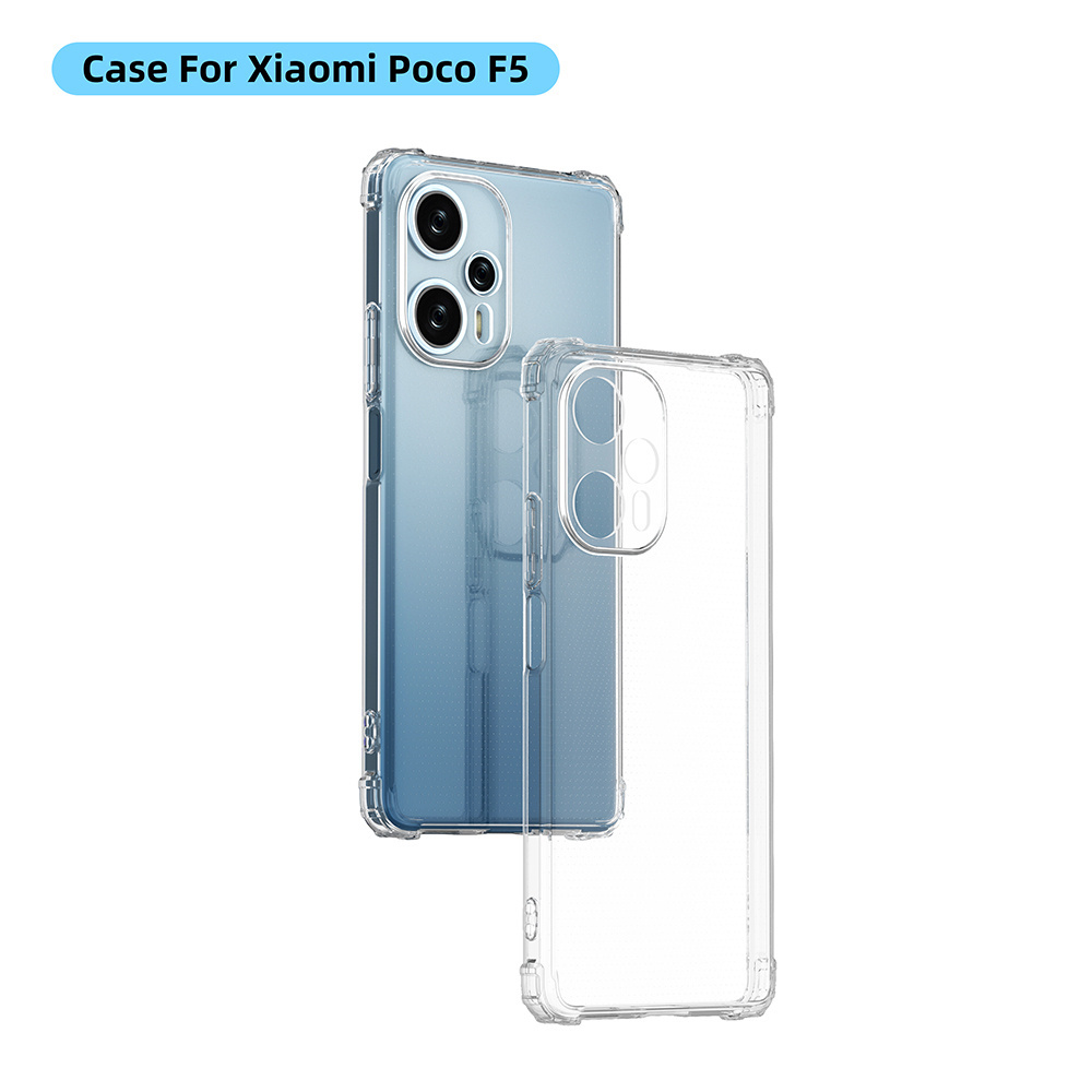 Soft TPU Cellphone 1.5mm Clear Case for Xiaomi Poco F5 Clear TPU Mobile Phone Case for Redmi Note12 Turbo 5G