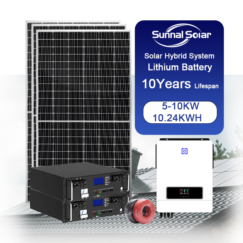 5kw Solar Energy System Manufacturer 4000W 5000W 10Kw Hybrid For Home Residential Solar Battery Storage Energy Full Systems