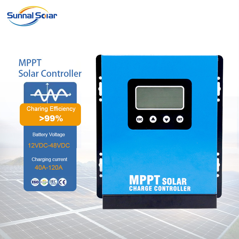 High Efficiency MPPT Dual USB Output Controller solar charge controller 12V 24V 36V 60A 80A 100A MPPT Solar Controller