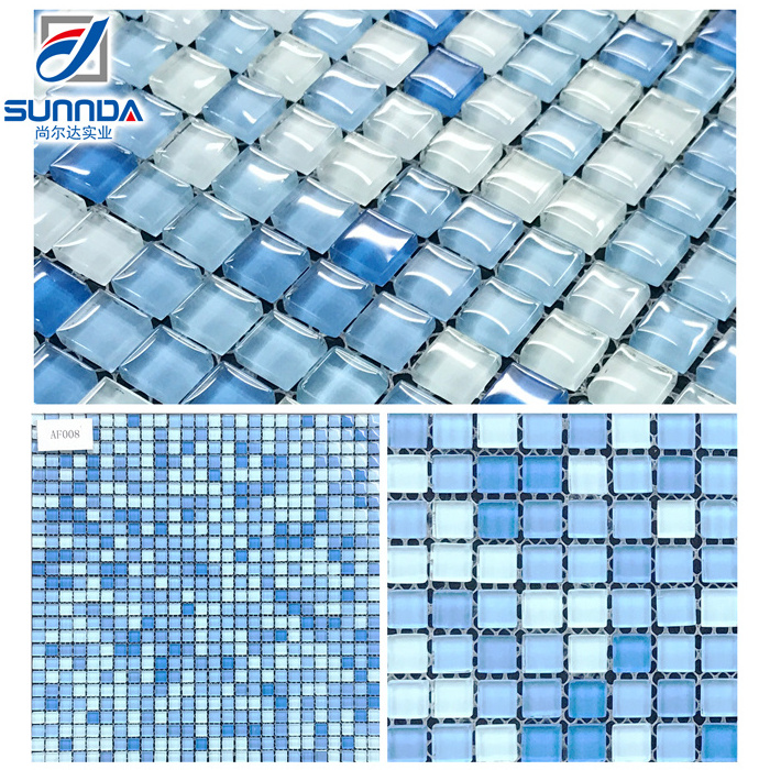 high quality good price 10x10 glass mosaic tiles for swimming pool and home decoration