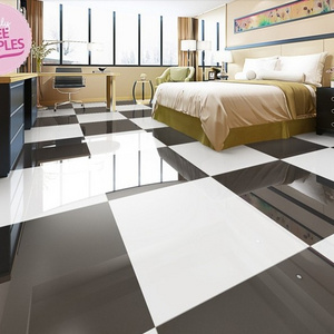 Sunnda luxury polished porcelain checkered black and white tile