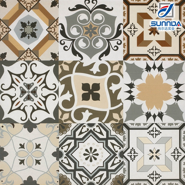 rustic glazed matte non slip 3D tiles printing inkjet digital flower series gres porcelain floor tiles