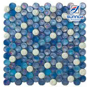 2023 Small Size Customized Pool Blue Color Mosaic Ceramic Pool Tile Cheap Factory Price 4mm thickness mosaic