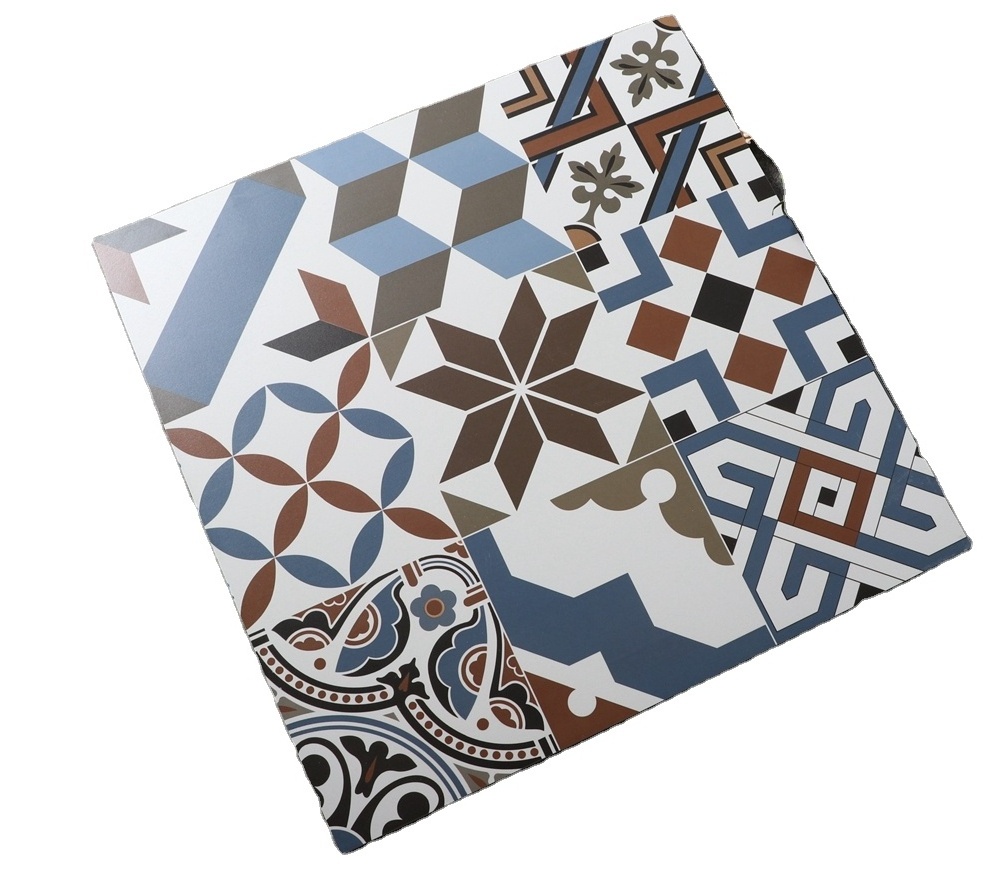 60X60 Mexican Style Flower Black and White Matt Porcelain Ceramic Tile Floor and Wall Tiles