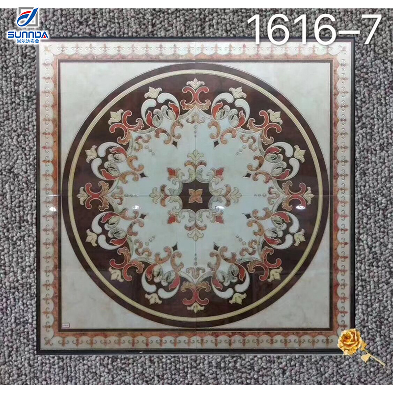 Customized beautiful marble mosaic flower parquet medallion tile luxury lobby hotel floor design waterjet marble medallion