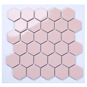 High Quality Decorative Pool Mosaic Tiles Pink Pure Colors Outdoor Swimming Pool Ceramic Marble Glass Mosaic Tiles