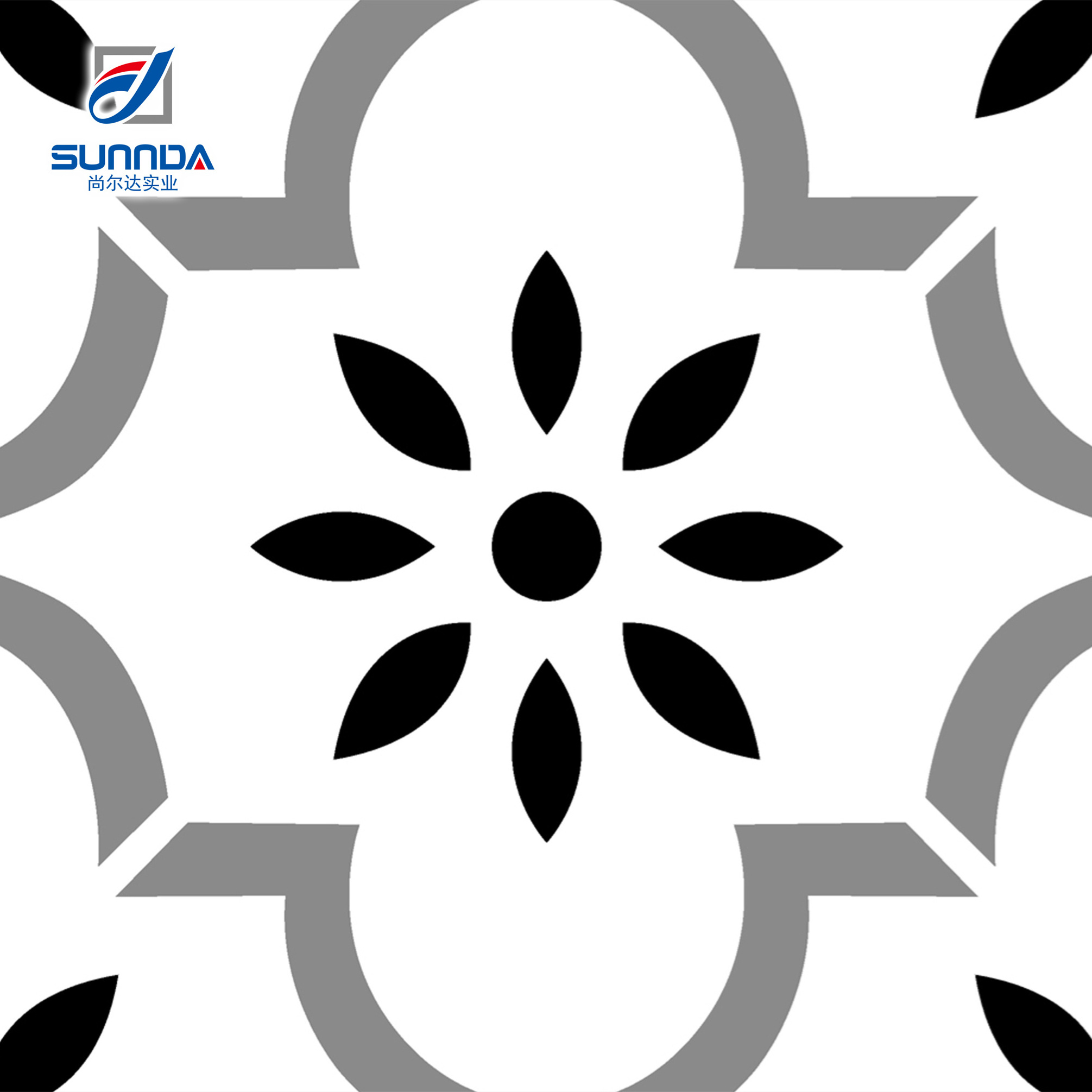 Italian style white and black new designs background art flower pattern ceramic tiles 300x300 wall and floor porcelain tile