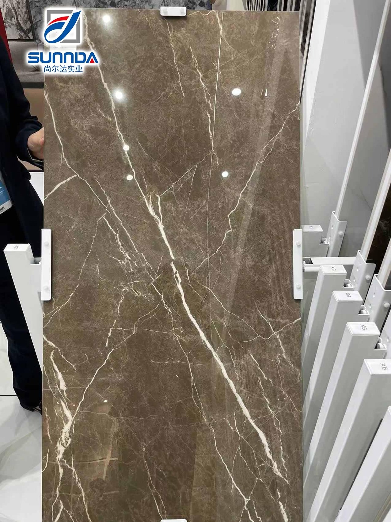 Marble Look Home Decoration Glossy Wall Tiles Golden Blue Glazed Polished Porcelain Tile for Floor