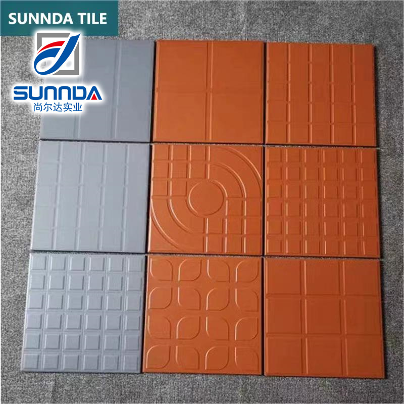 Rustic simple Matte non slippery surface Terracotta Ceramic porcelain floor Tiles red clay paving garden courtyard patio Foshan