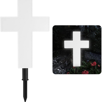 solar Lights for Cemetery Grave  Church Cross Memorial Decoration