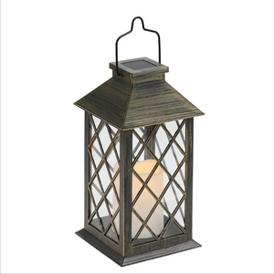 Outdoor Solar LED Flickering Flameless Candle Mission Lights Lantern