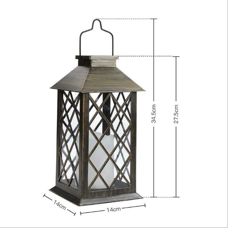 Outdoor Solar LED Flickering Flameless Candle Mission Lights Lantern