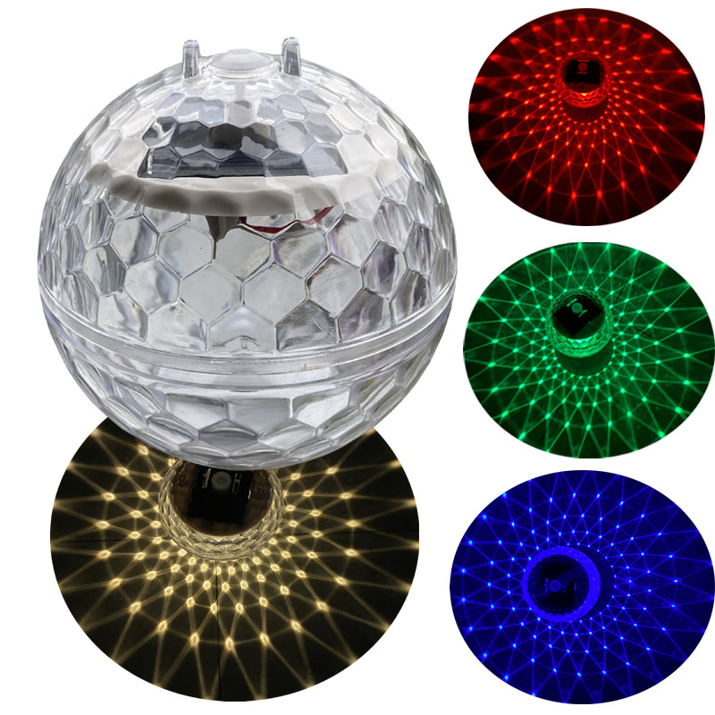 multi-color Auto changing lamp waterproof Solar Led Globe Floating Pool light  11CM