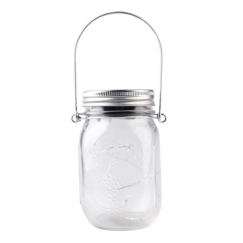 Solar Mason Sun jar Grass Bottle Decorative Night light Hanging Deco Lantern