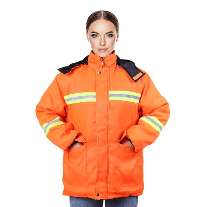 OEM Winter reflective cotton work clothes for cold protection decontamination cleaning and landscaping work clothes