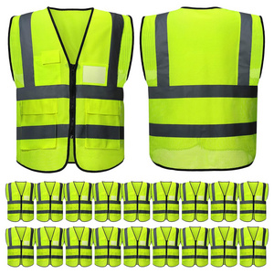 ANT5PPE High Visibility Reflective Safety Vest with Zipper Construction Customizable Logo for outdoor Work Traffic Mesh Vest