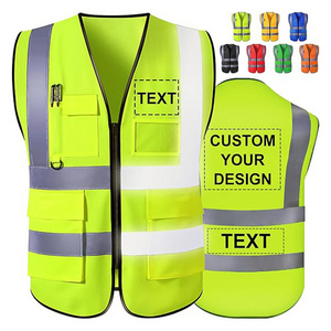 ANT5PPE Hi Vis Printing Mesh Safety Vest with Pockets Reflective Warning Outdoor Running Clothing