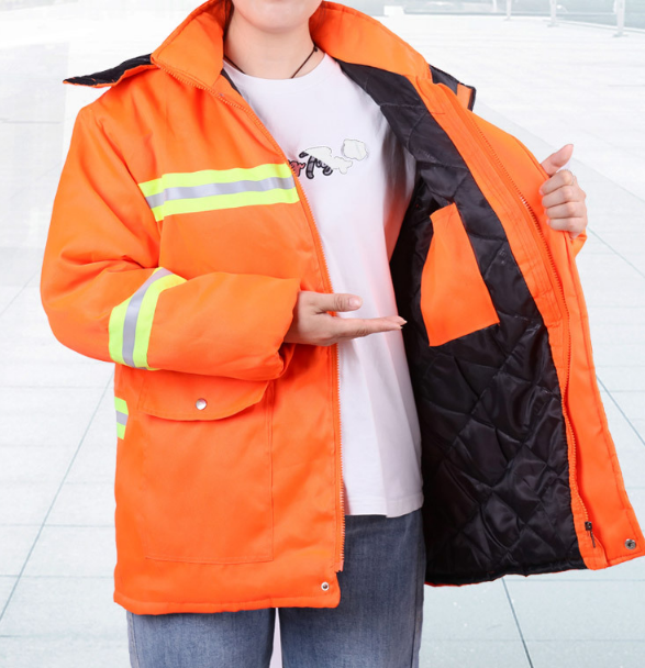 OEM Winter reflective cotton work clothes for cold protection decontamination cleaning and landscaping work clothes