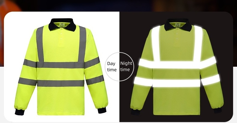 ANT5 Men's Lightweight Reflective Safety Construction Shirt Hi Vis Vest with Long Sleeve Yellow & Orange for Outdoor Work