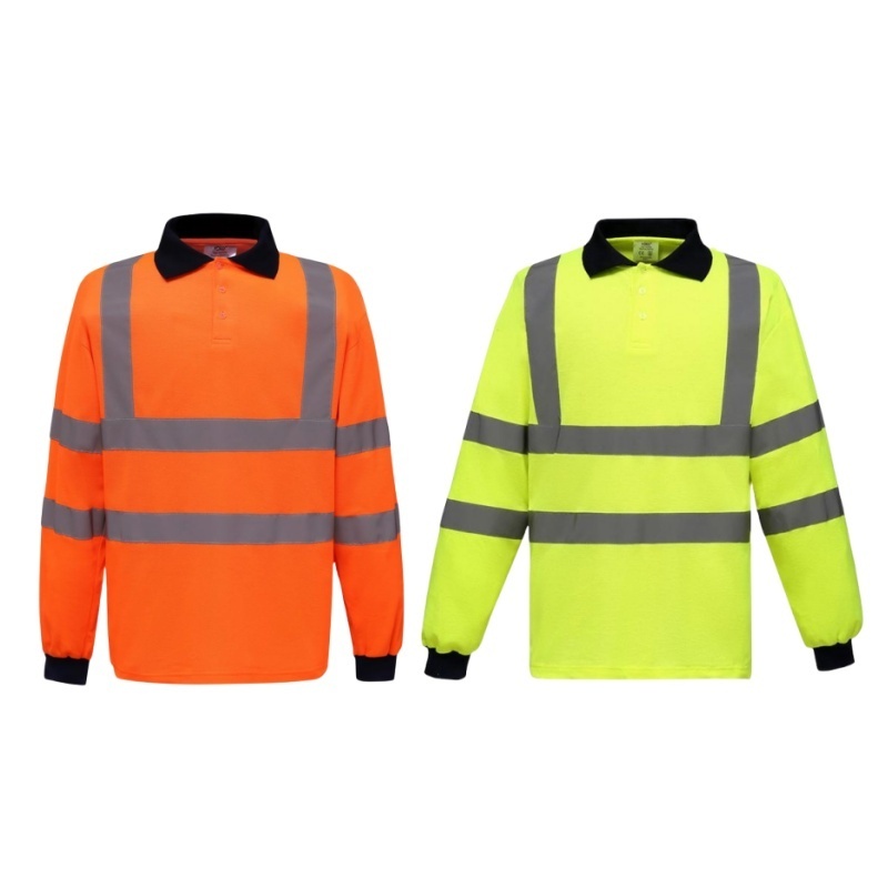 ANT5 Men's Lightweight Reflective Safety Construction Shirt Hi Vis Vest with Long Sleeve Yellow & Orange for Outdoor Work