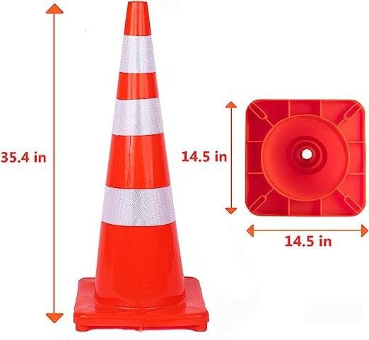 ANT5PPE Traffic PVC Plastic Safety Orange Caution Cones With Reflective Collars For Construction Site Road Driving Training