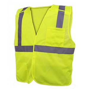 Class 2/3 Safety Apparel 5 Point Breakaway Vest in Lime Green with 2 Inch Silver Reflective Tape Customizable Logo Support