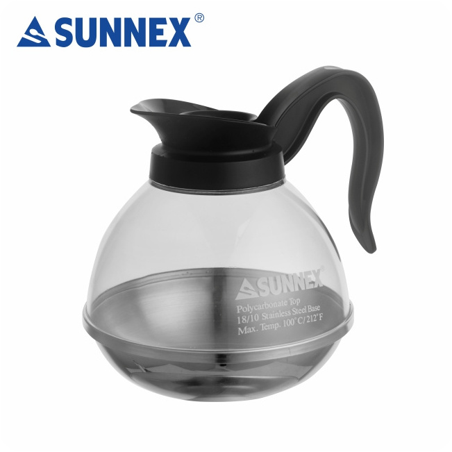 Sunnex 2022  Hot Selling Hotel Mini Coffee Decanters with Polycarbonate Body and Stainless Steel Base