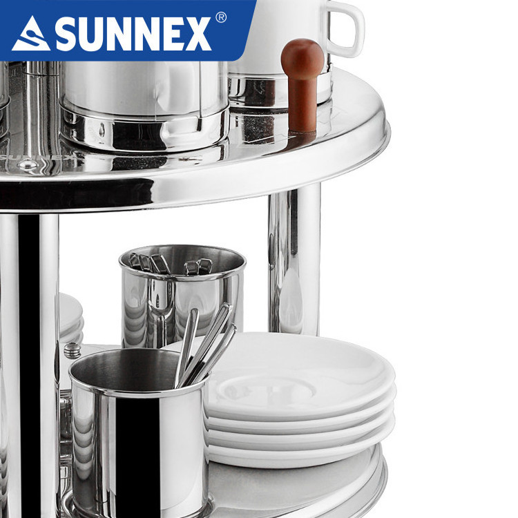 Stainless steel buffet coffee cup dispenser