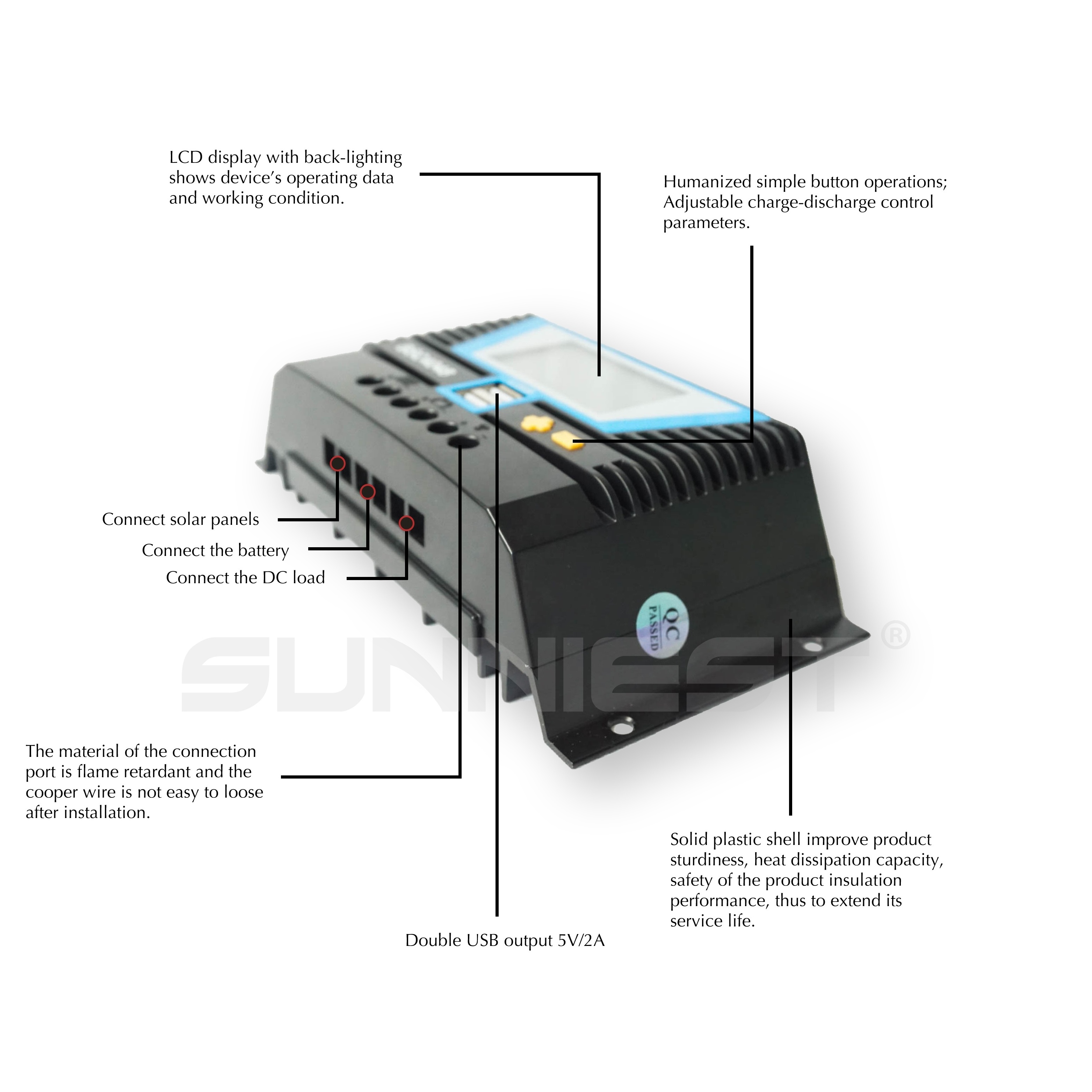 Smart 12V 24V 36V 48V Auto 30a 40a Solar Charge Controller 60a Solar Panel Charger Regulator For Lead Acid Lithium Battery PWM