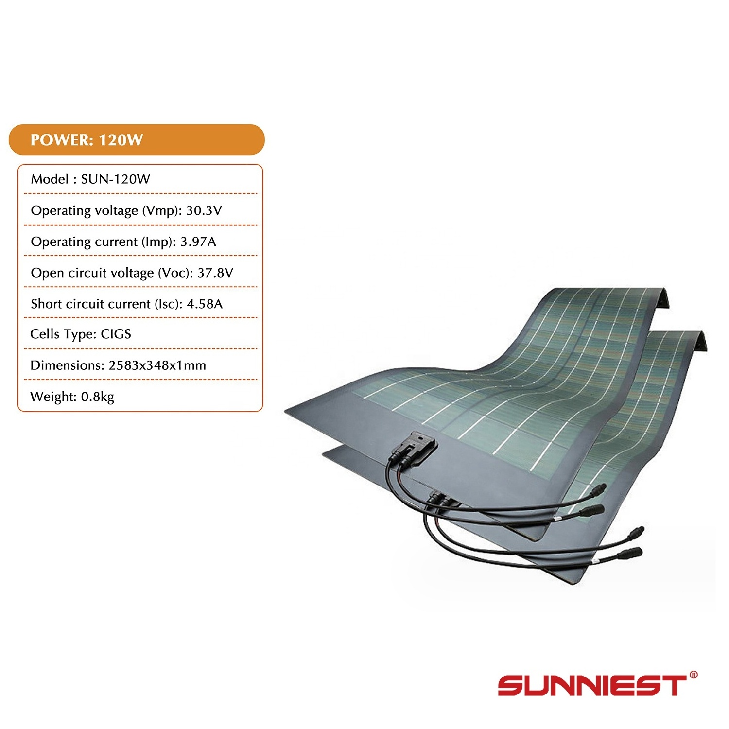 CIGS 70W-520W Flexible Thin Film Solar Panel CIGS Flexible 500W Roll Up Solar Panel for Caravans RV Roof Boat Trailer