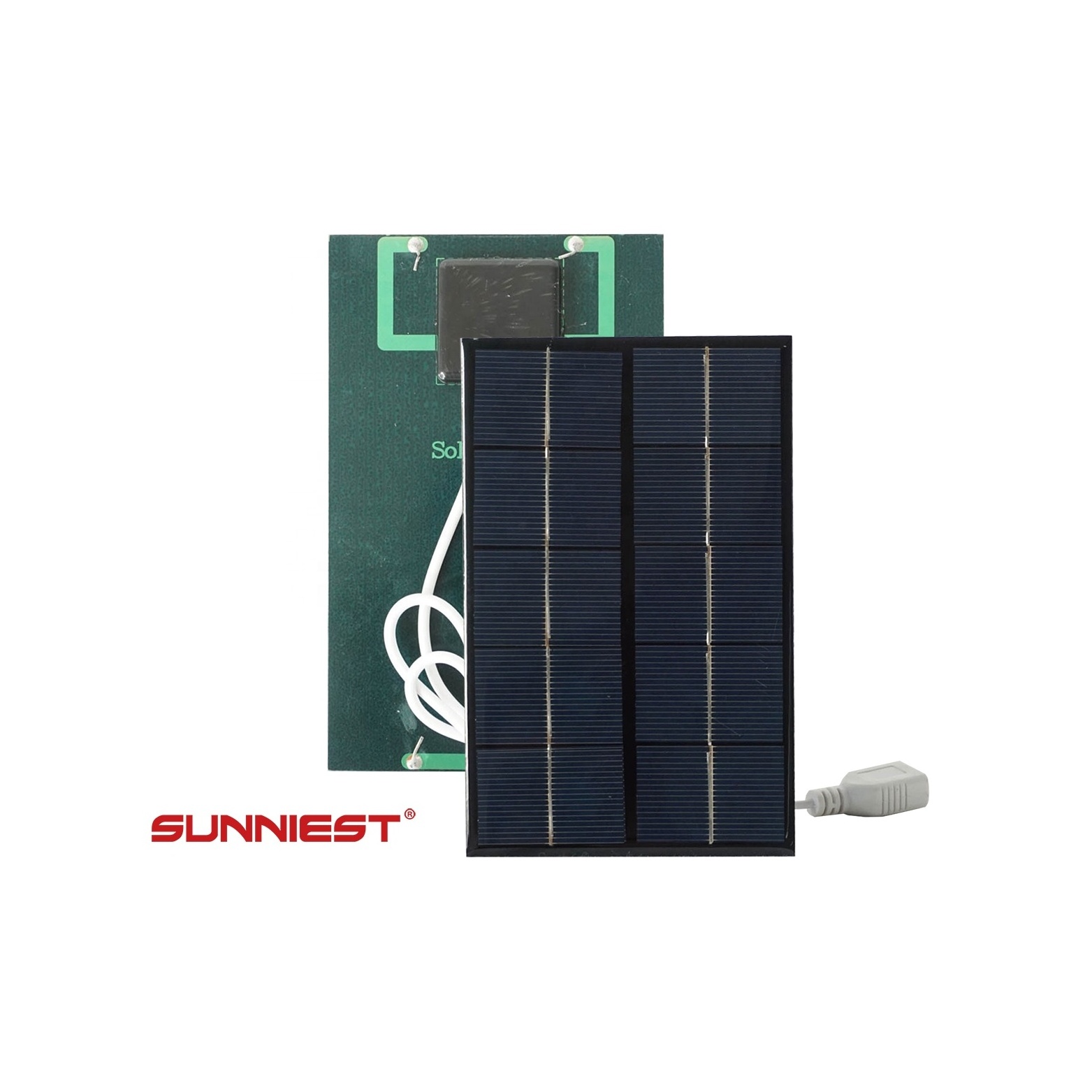 Sunniest China Factory Wholesale Phone Charger Small Black 2W Portable terminal DC Solar Panels Mini PV Module With Usb