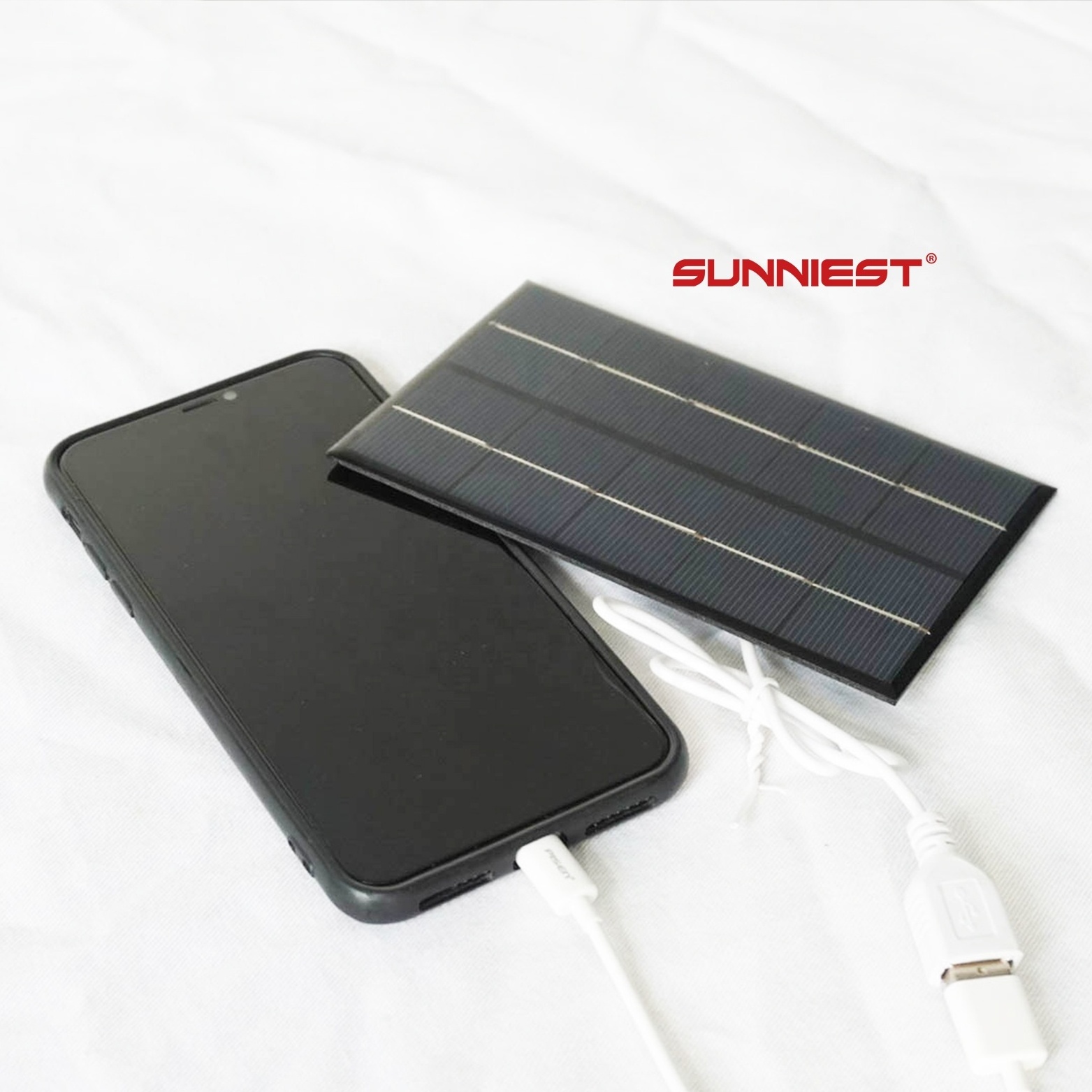 Sunniest China Factory Wholesale Phone Charger Small Black 2W Portable terminal DC Solar Panels Mini PV Module With Usb