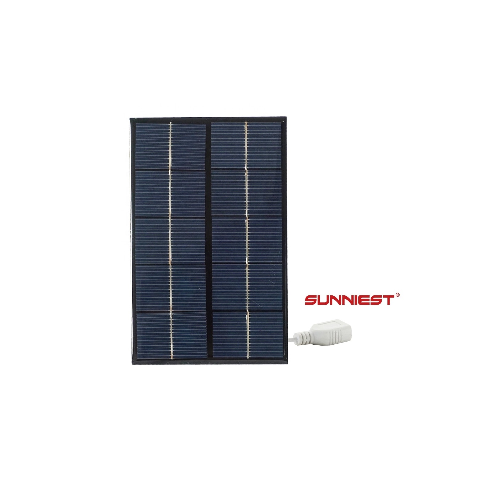 Sunniest China Factory Wholesale Phone Charger Small Black 2W Portable terminal DC Solar Panels Mini PV Module With Usb