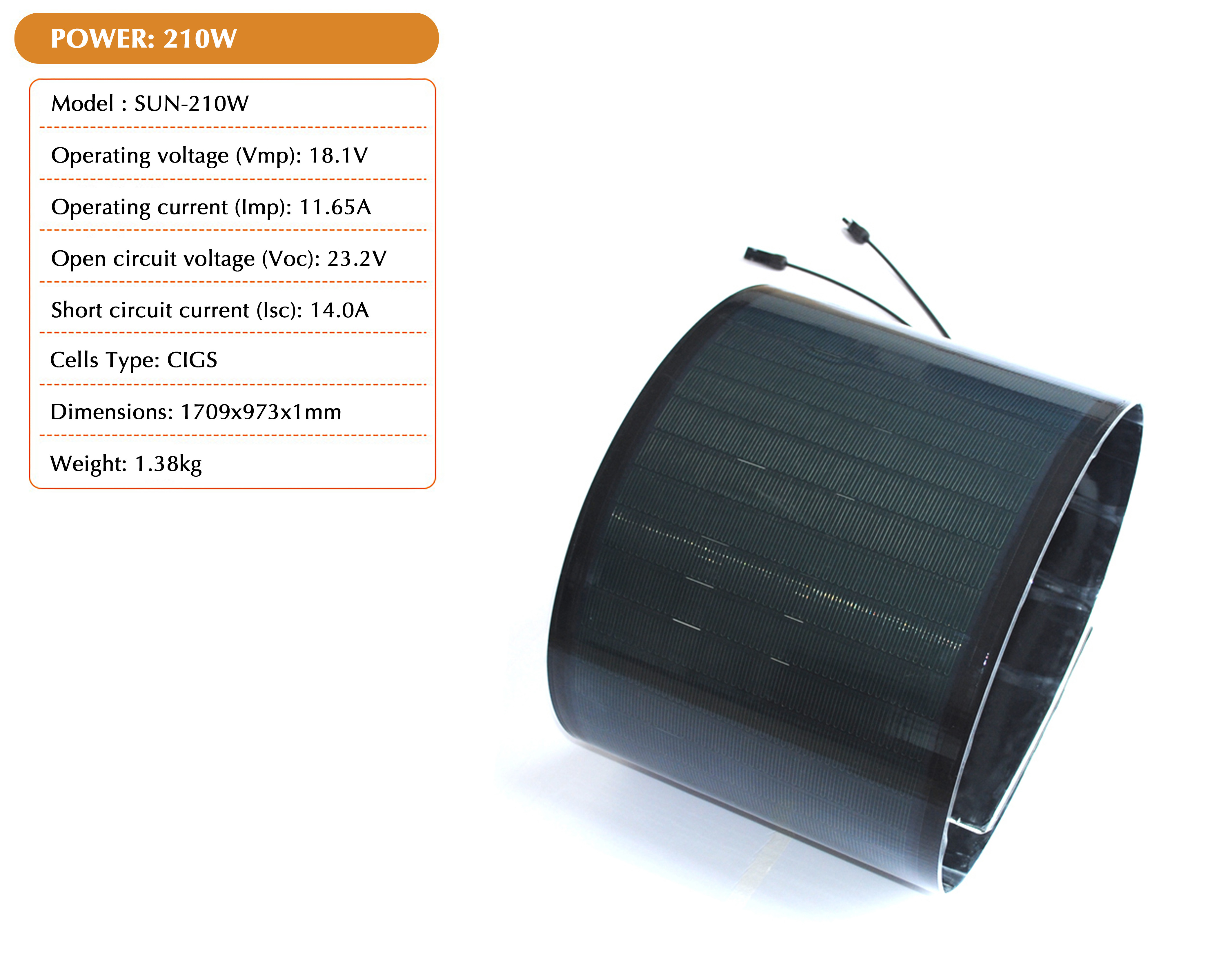 CIGS Rollable 70W 250W 320W 500W 520W Flexible Bendable Solar Panels for RVs Trailers Roofs