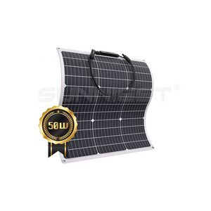 50 Watt ETFE Monocrystalline Flexible Solar Panel 23% Efficiency Mono Solar Cells, for Campers, RVs, Boats, Camping and Tent