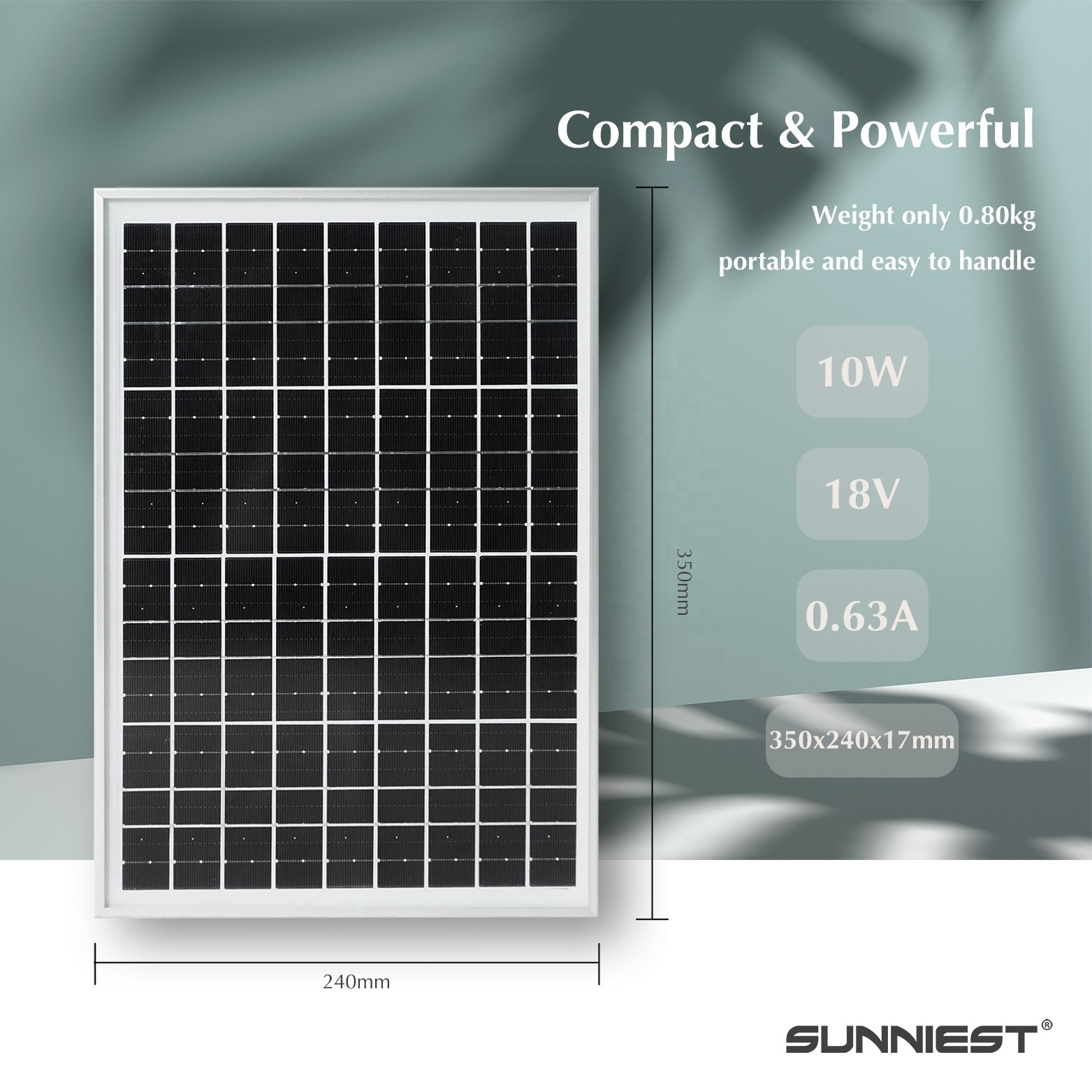 Photovoltaic Pv Solar Module Solar Power Panels China Manufacturer Solar Cell 10W 18V 0.8Kg Mini Small Solar Panels For Camping