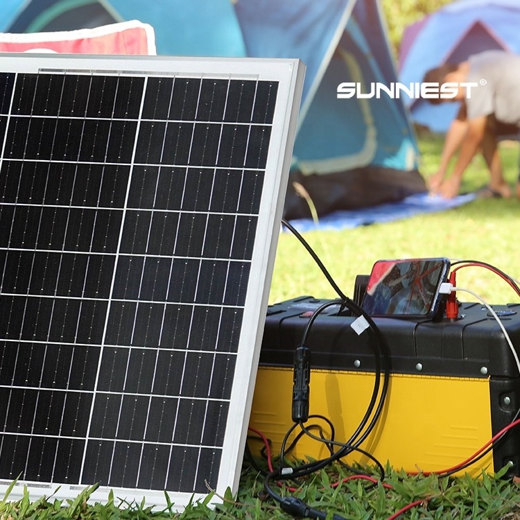 60W A Grade  Small RV solar panels High Efficiency Waterproof Plug and Play Easy to Carry With Port