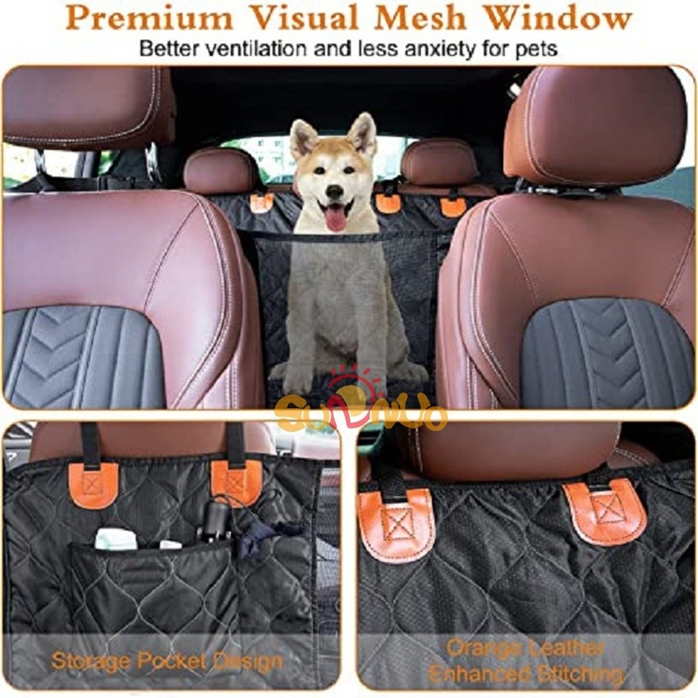 SUNNUO Waterproof Dog Car Seat Covers with Mesh Window