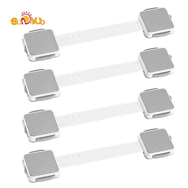 SUNNUO Child Safety Strap Locks for Fridge, Drawers, Oven, Cabinets, Toilet, Dishwasher, Double Lock Structure