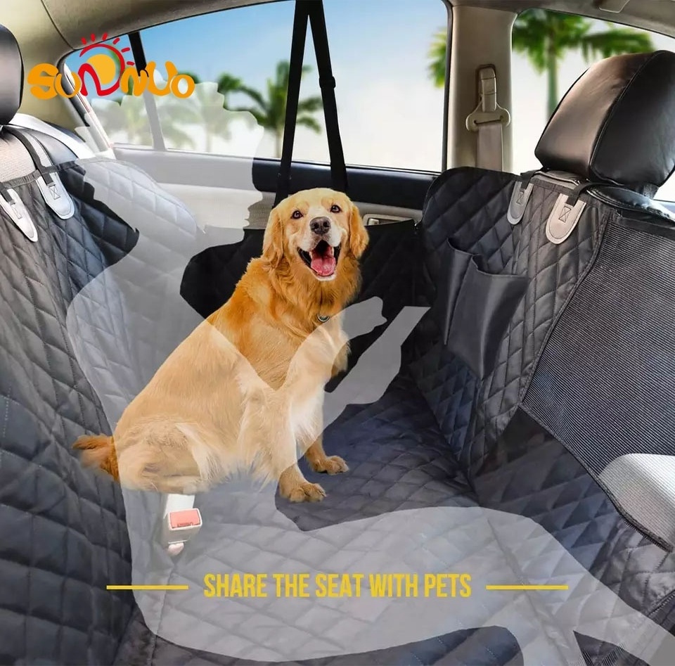 SUNNUO Waterproof Dog Car Seat Covers with Mesh Window