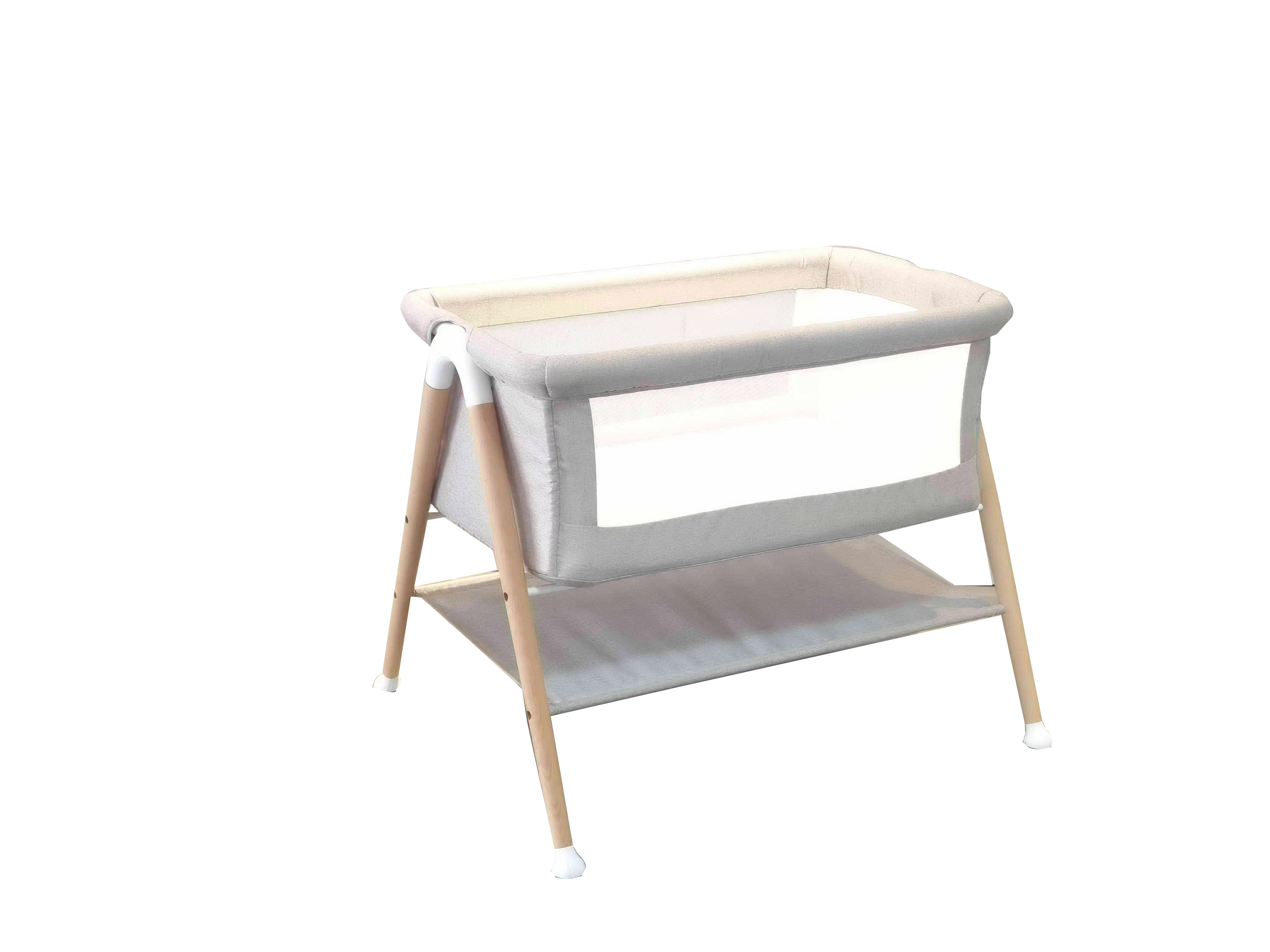 SUNNUO beech wooden with basket bedside sleeper Baby Bassinet