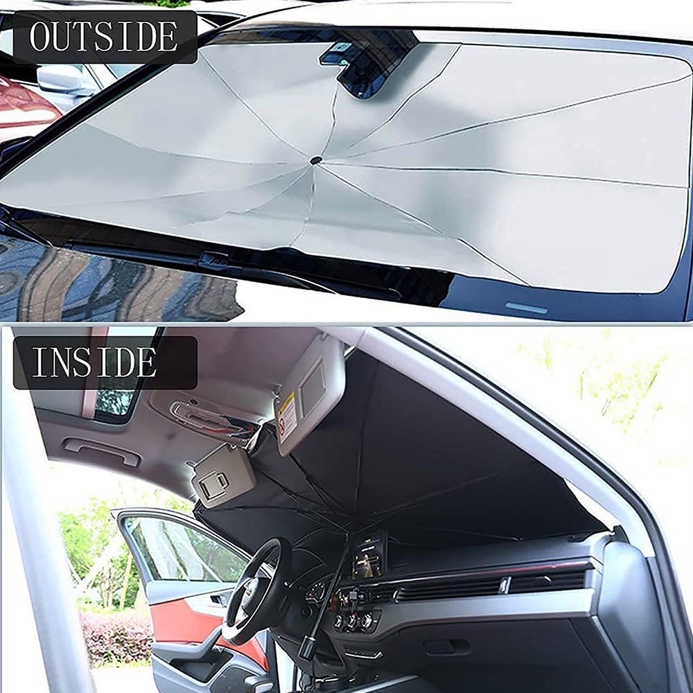 SUNNUO New Car Sunshade Umbrella Sun Shade Foldable Strong Support Heat Sun Visor Protector Umbrella