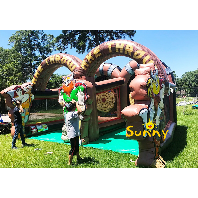 Outdoor carnival party inflatable double axe throw interactive game Axe Throwing Inflatable Tossing Axe Sticky Toy For Adults