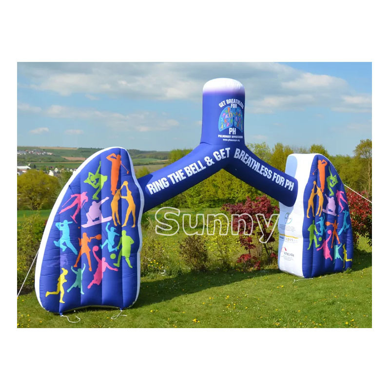 Outdoor print rainbow waterproof gate race display sport air inflatable arches