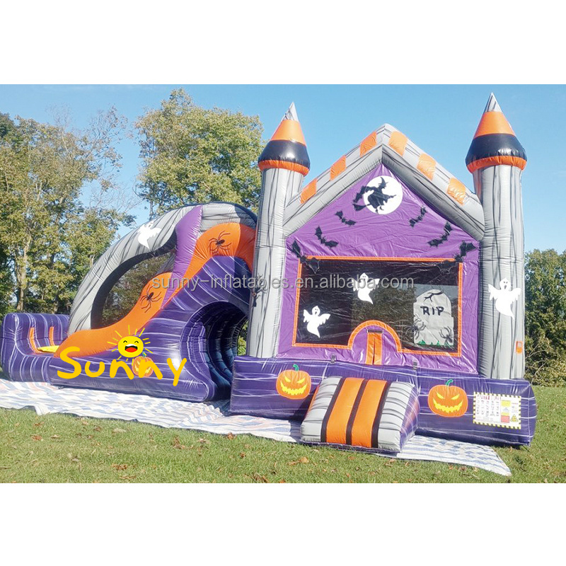 Outdoor halloween inflatable haunted bounce house inflatable jumping bouncy castle inflatable bouncer for kids