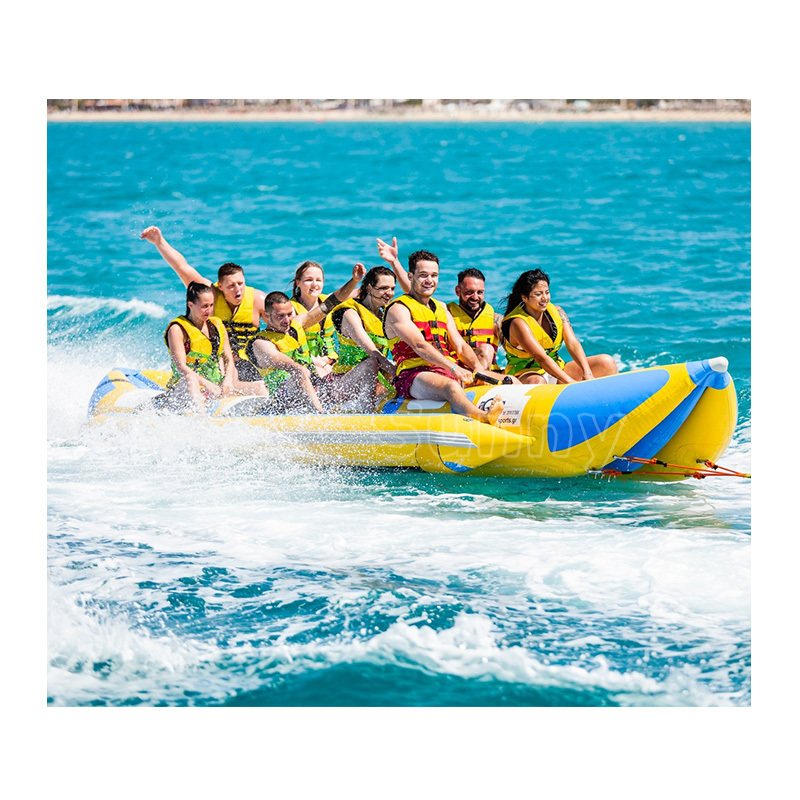 Classic Design 8 Person Portable 0.9 mm PVC Tarpaulin Water Sports banana boat inflatable water games