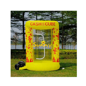 Inflatable Cash Cube Booth Money Grabbing Game Inflatable Money Flying Machine For Event